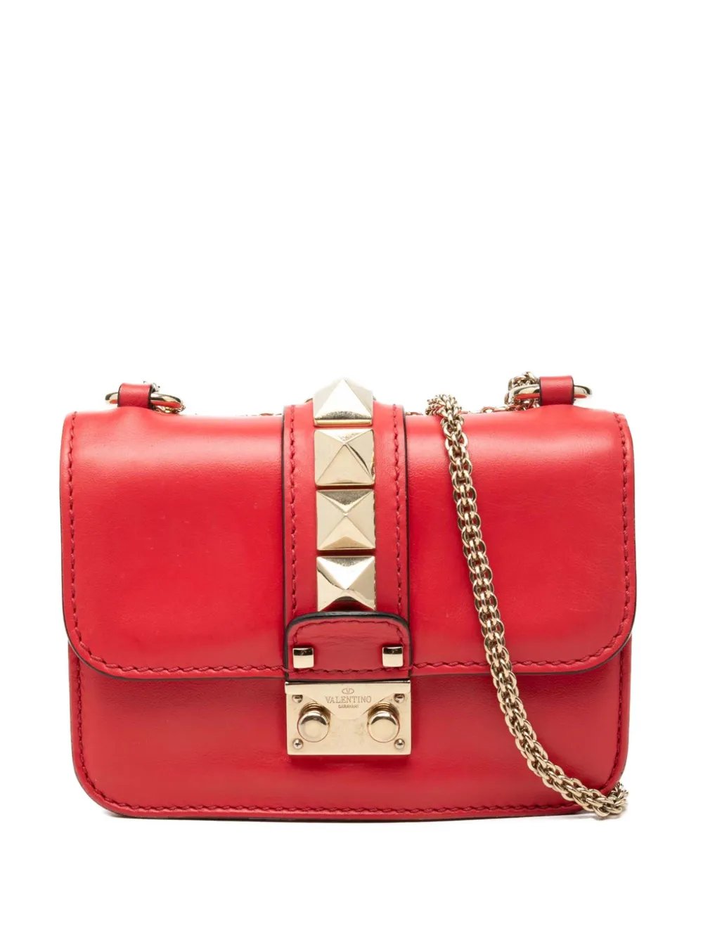 Valentino Garavani 2000-2017 Mini Leather Rockstud Glam Lock crossbody bag