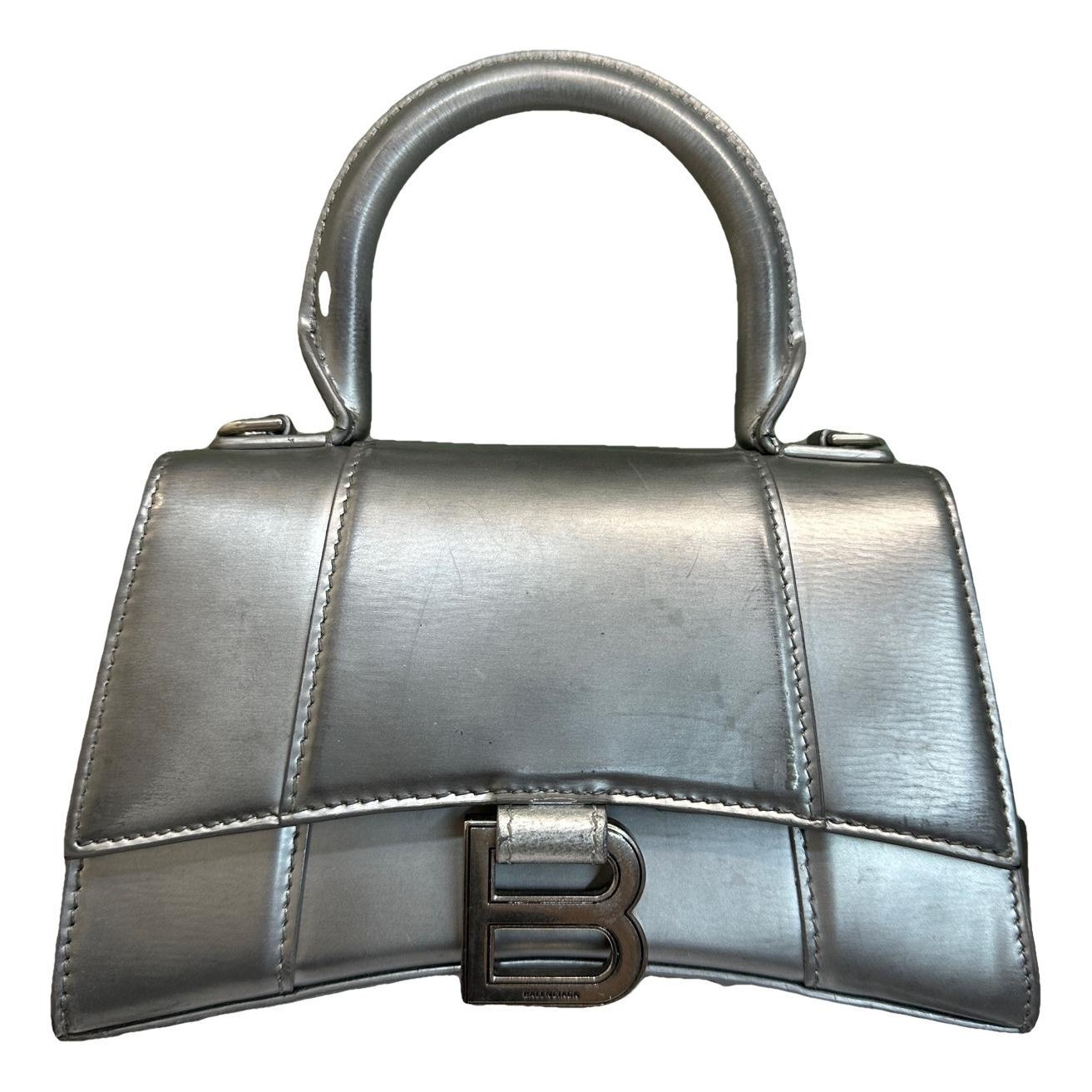 Hourglass leather handbag