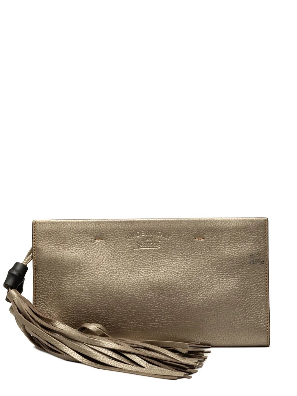 2000-2015 Metallic Calfskin Bamboo Tassel clutch bag