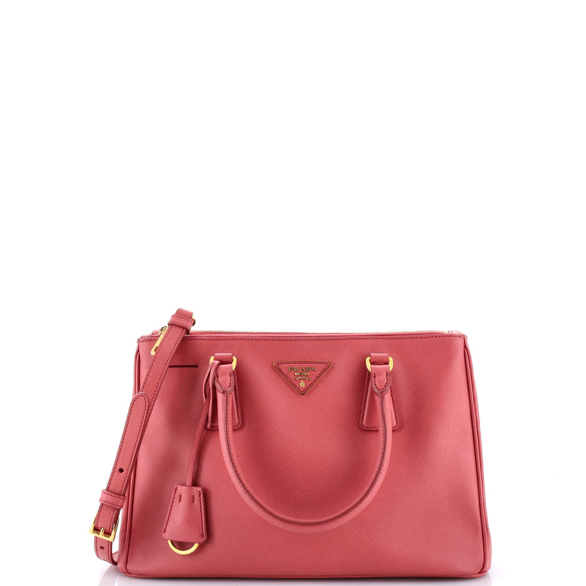 Prada Double Zip Lux Tote Saffiano Leather Small