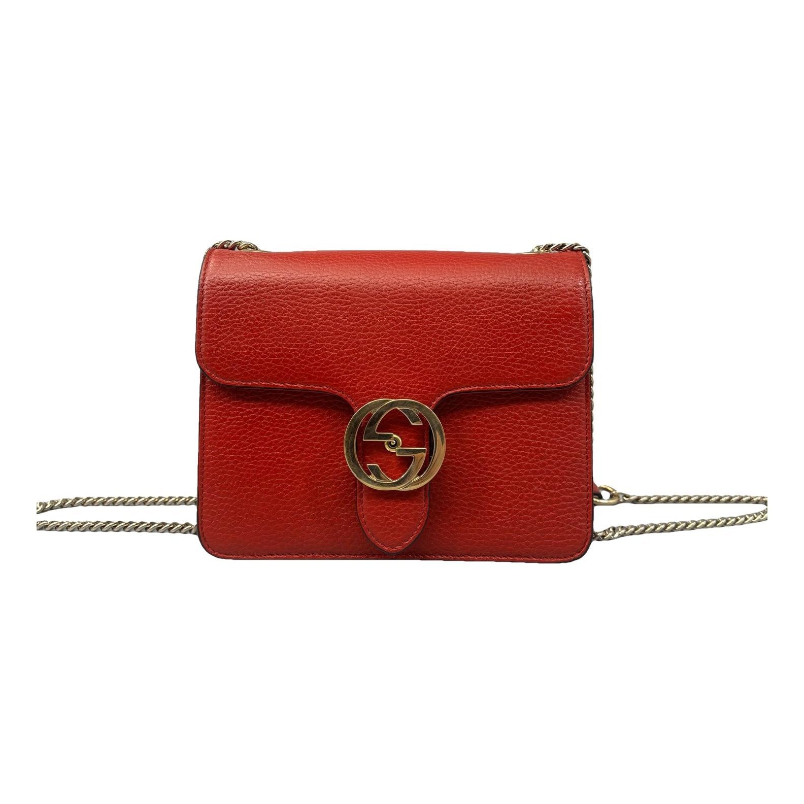 Interlocking leather handbag
