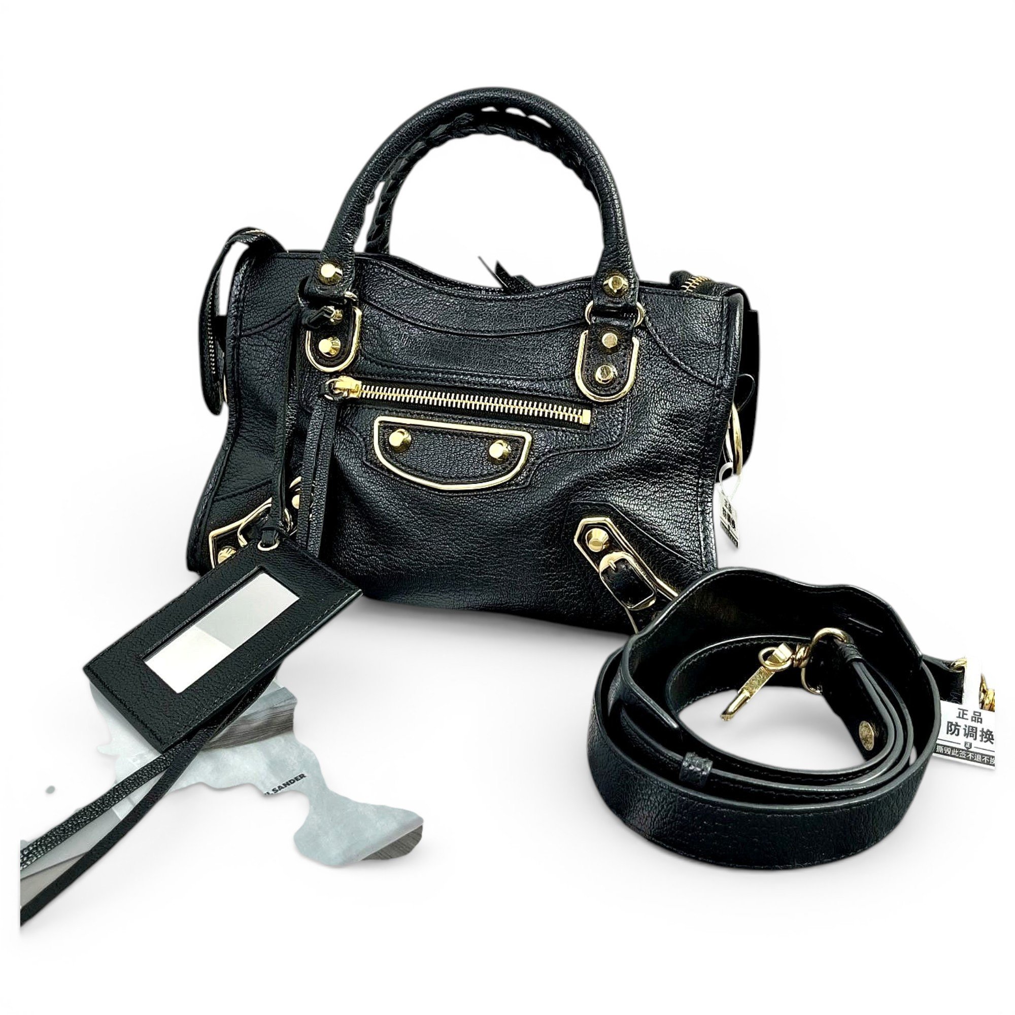 City leather handbag
