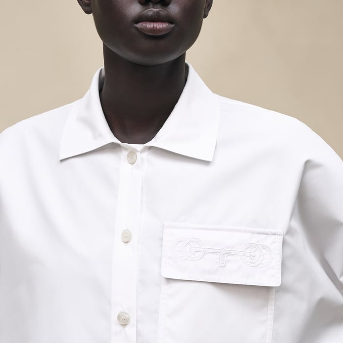 Blanc Embroidered Beach Shirt
