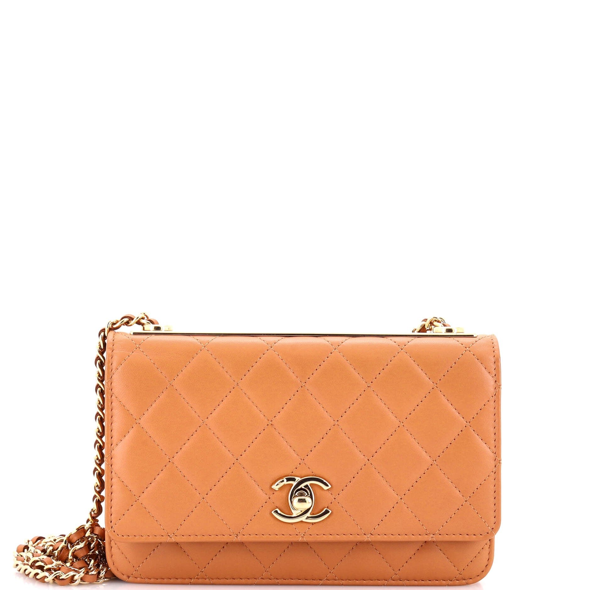 Trendy CC Wallet on Chain Quilted Lambskin