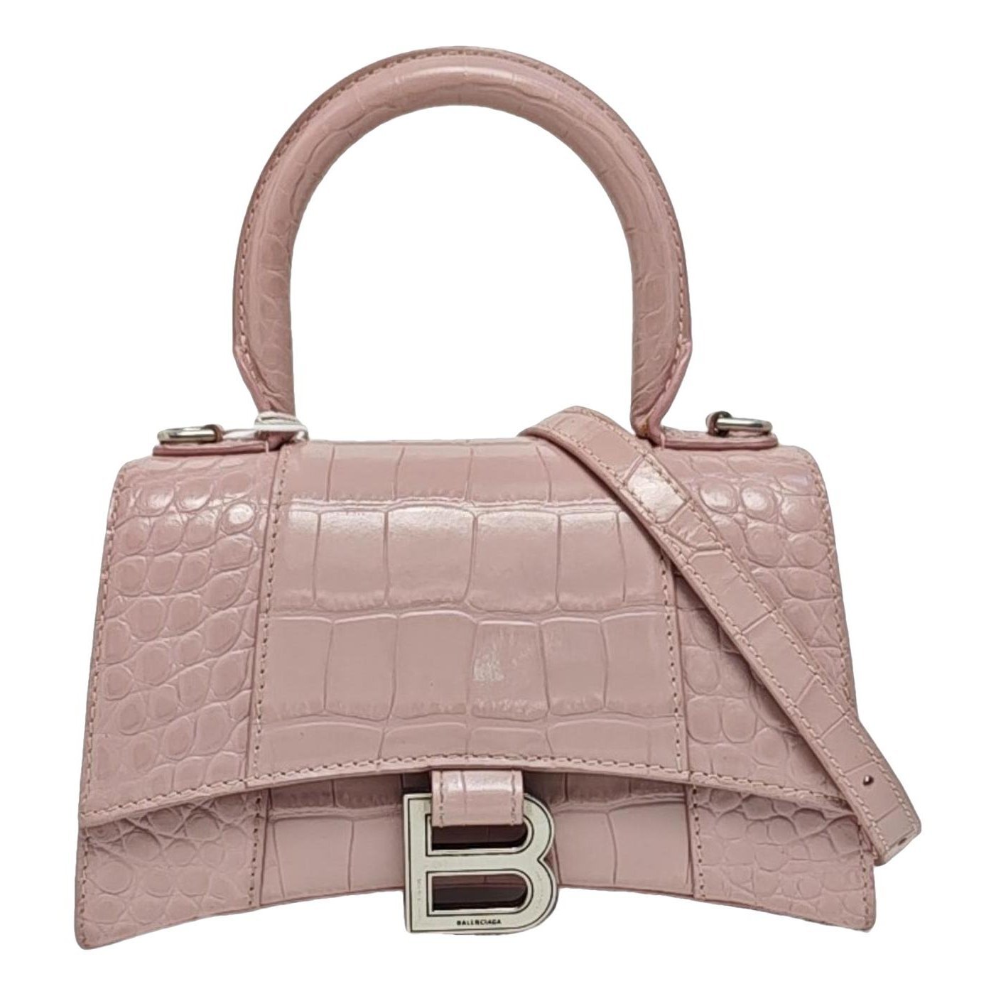 Hourglass leather handbag