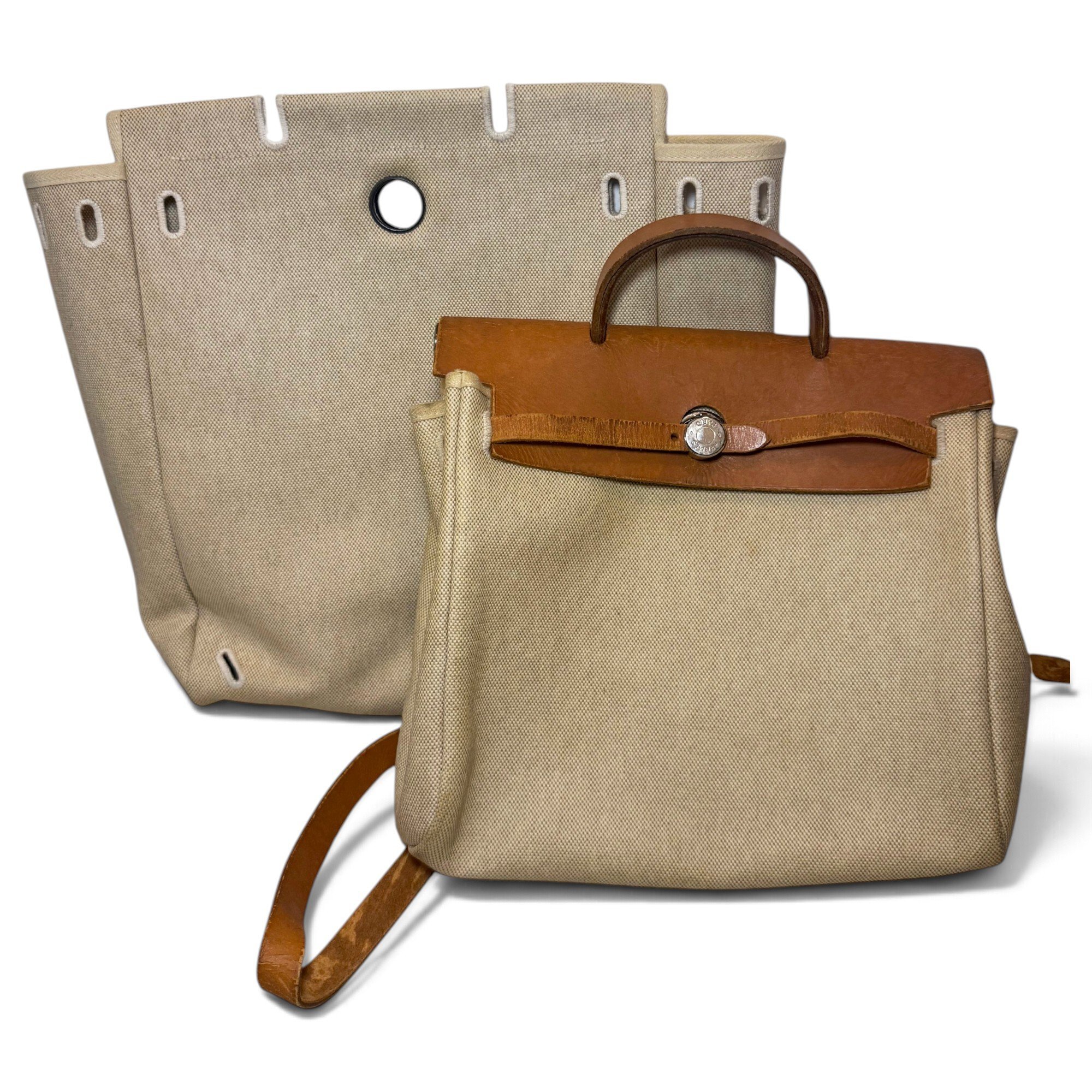 Hermes Herbag Handbag Beige 2000