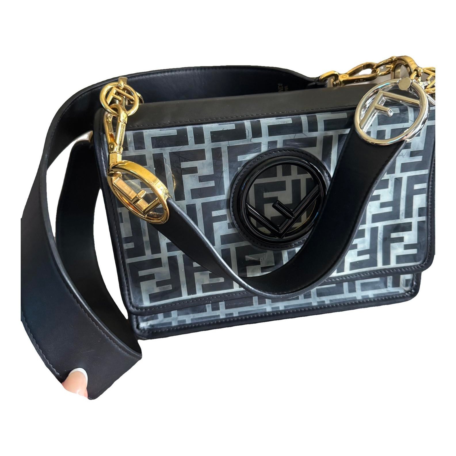 FF leather crossbody bag