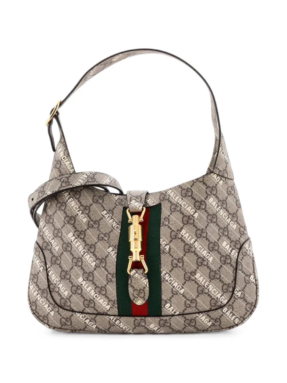 x Balenciaga The Hacker Project Jackie 1961 GG Coated Canvas Small hobo bag