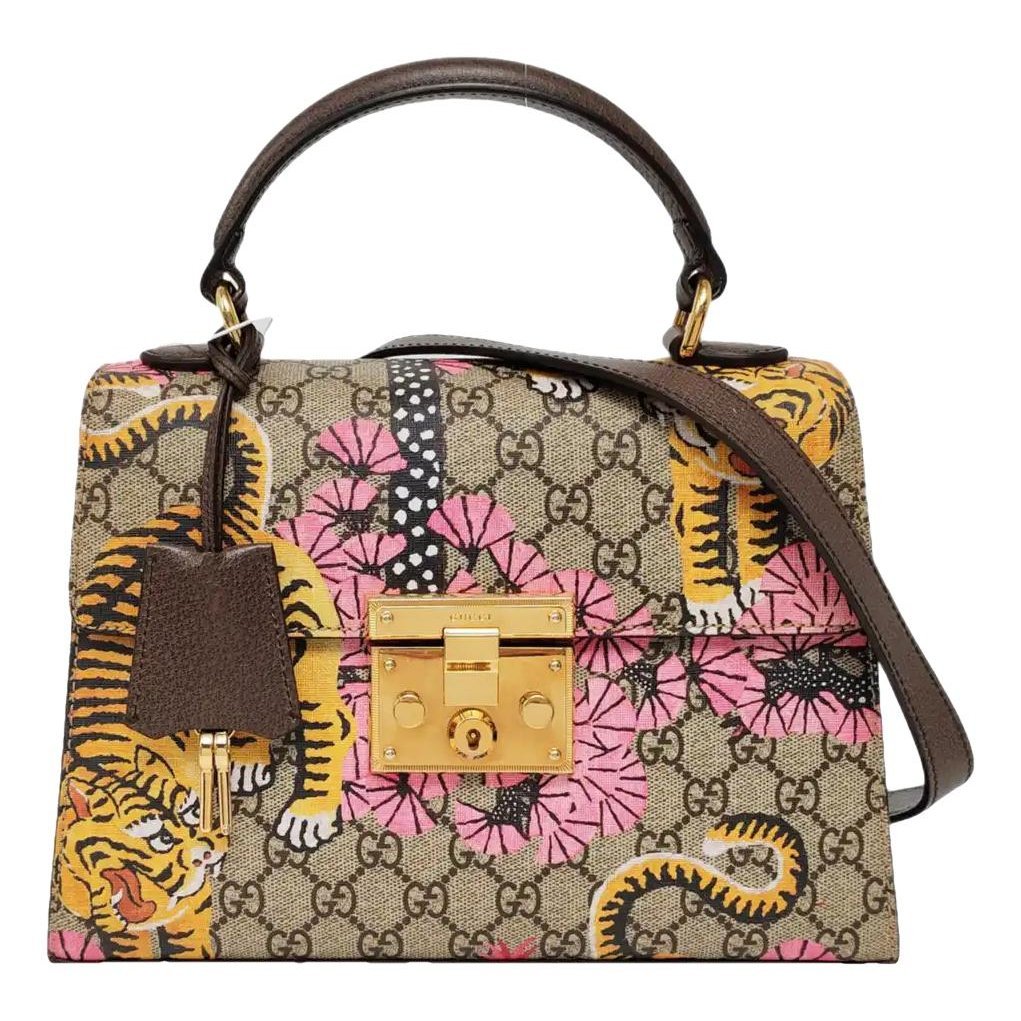 Padlock leather handbag