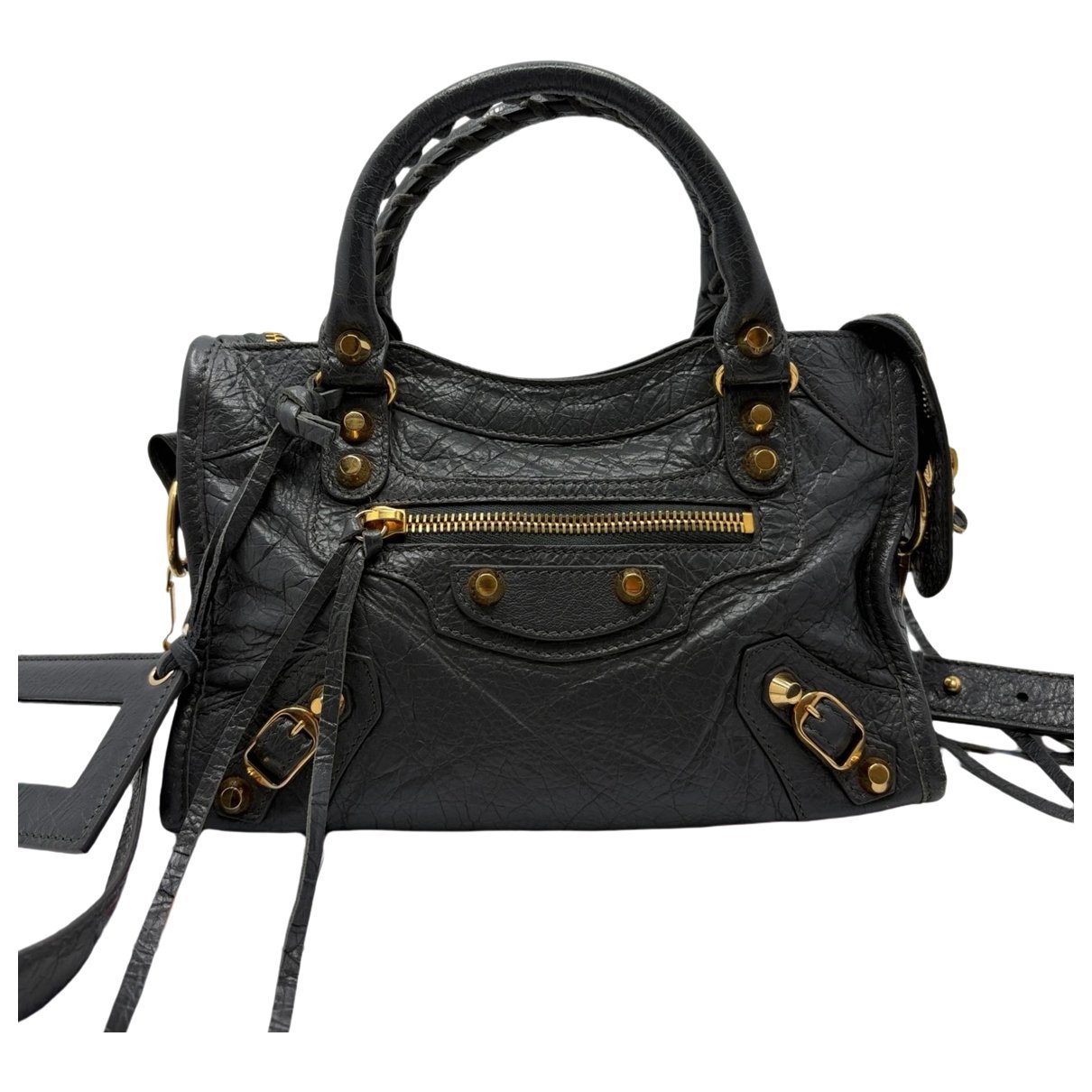 City leather handbag