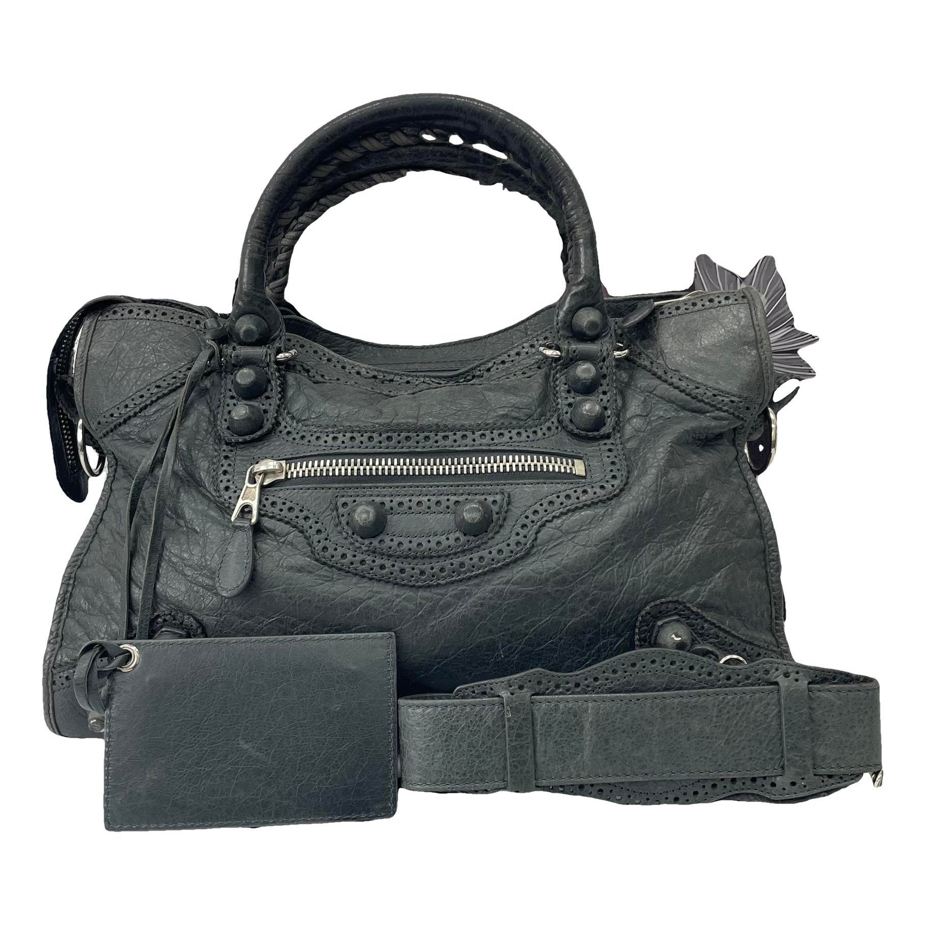 City leather handbag