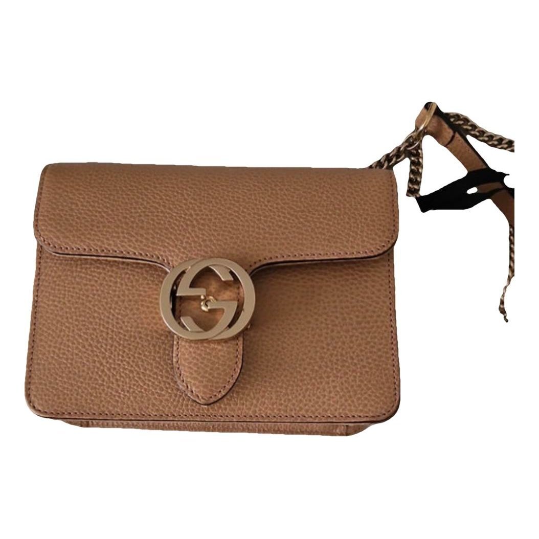 Interlocking leather handbag