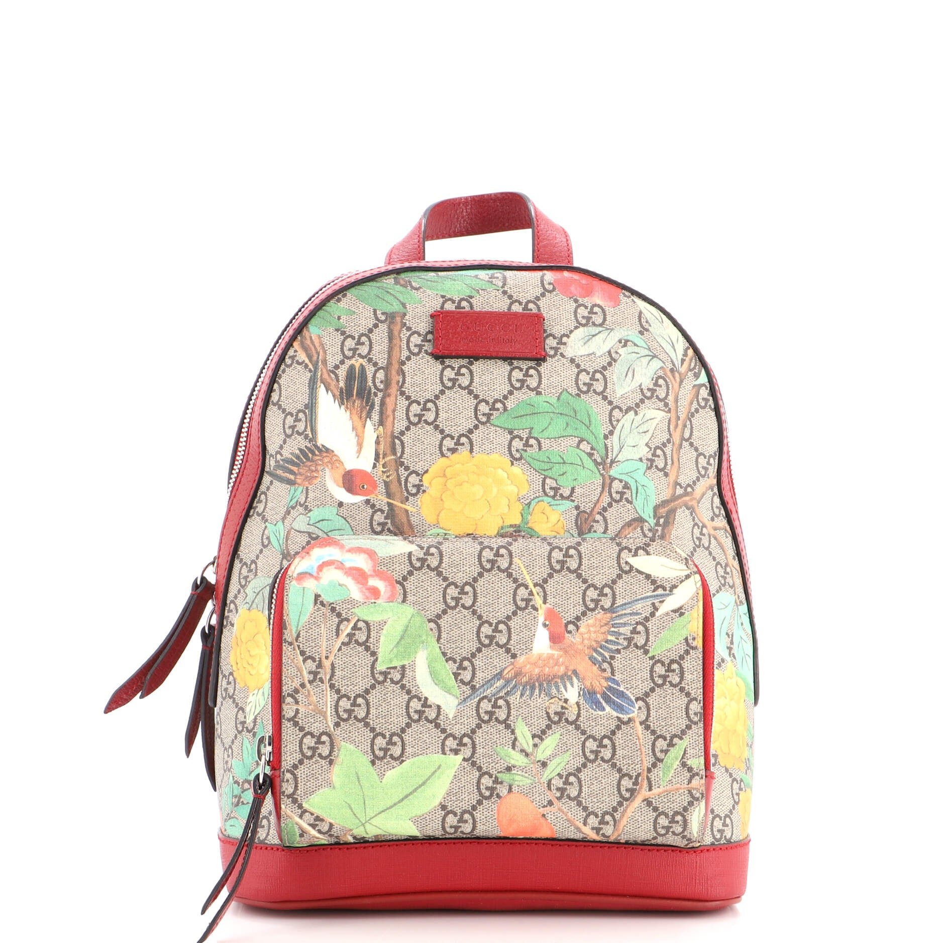 Zip Pocket Backpack Tian Print GG Coated Canvas Small