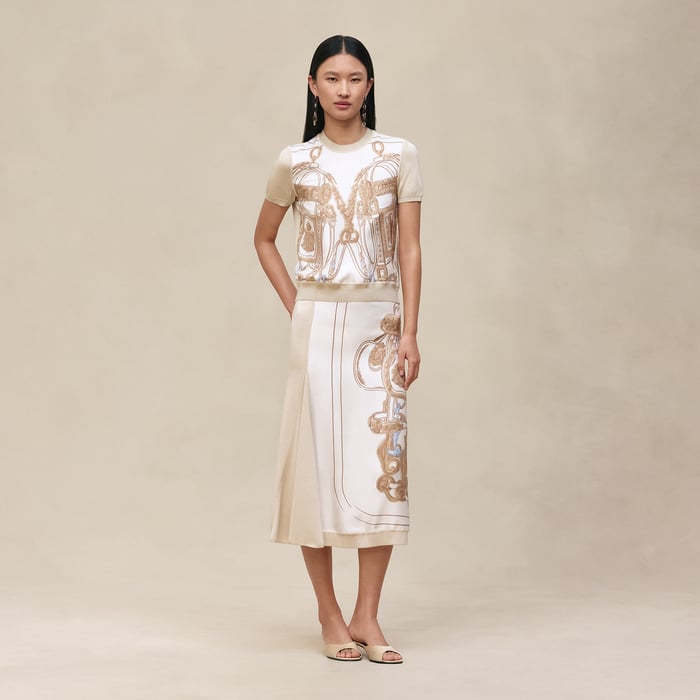 Blanc Nacre "Brides De Gala Gold" Short-sleeve Sweater