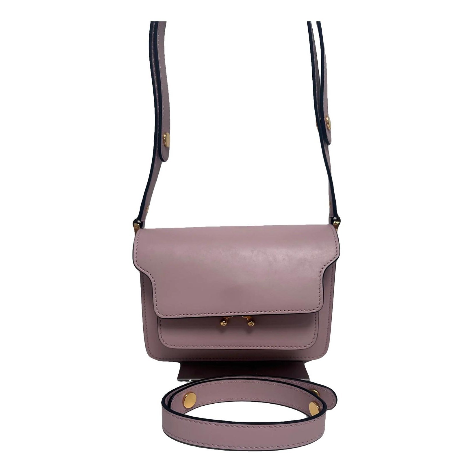 Trunk leather crossbody bag