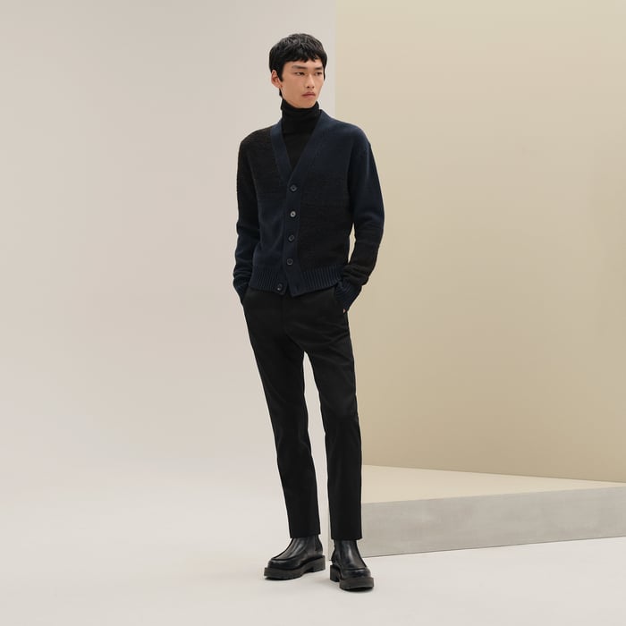 Marine "Bouclette Ombree" Buttoned Cardigan