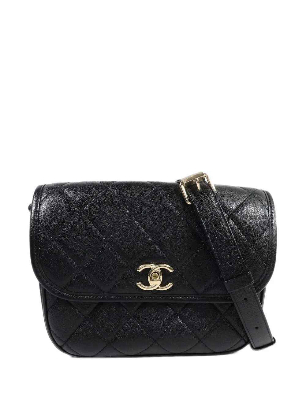 quilted CC turn-lock crossbody bag