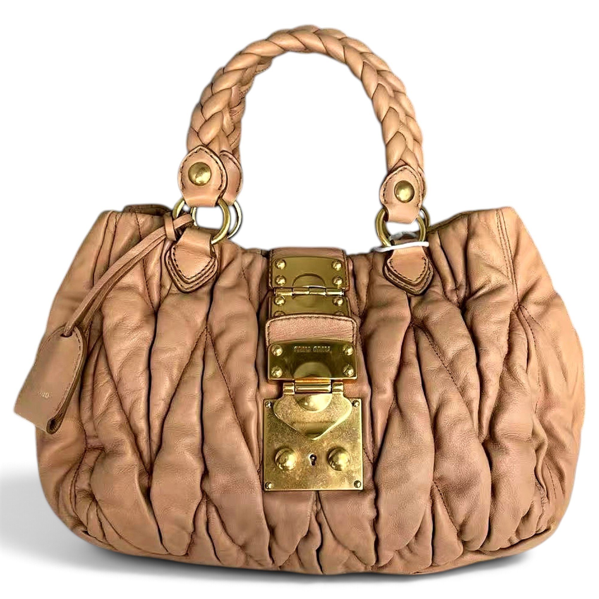 Matelassé leather handbag