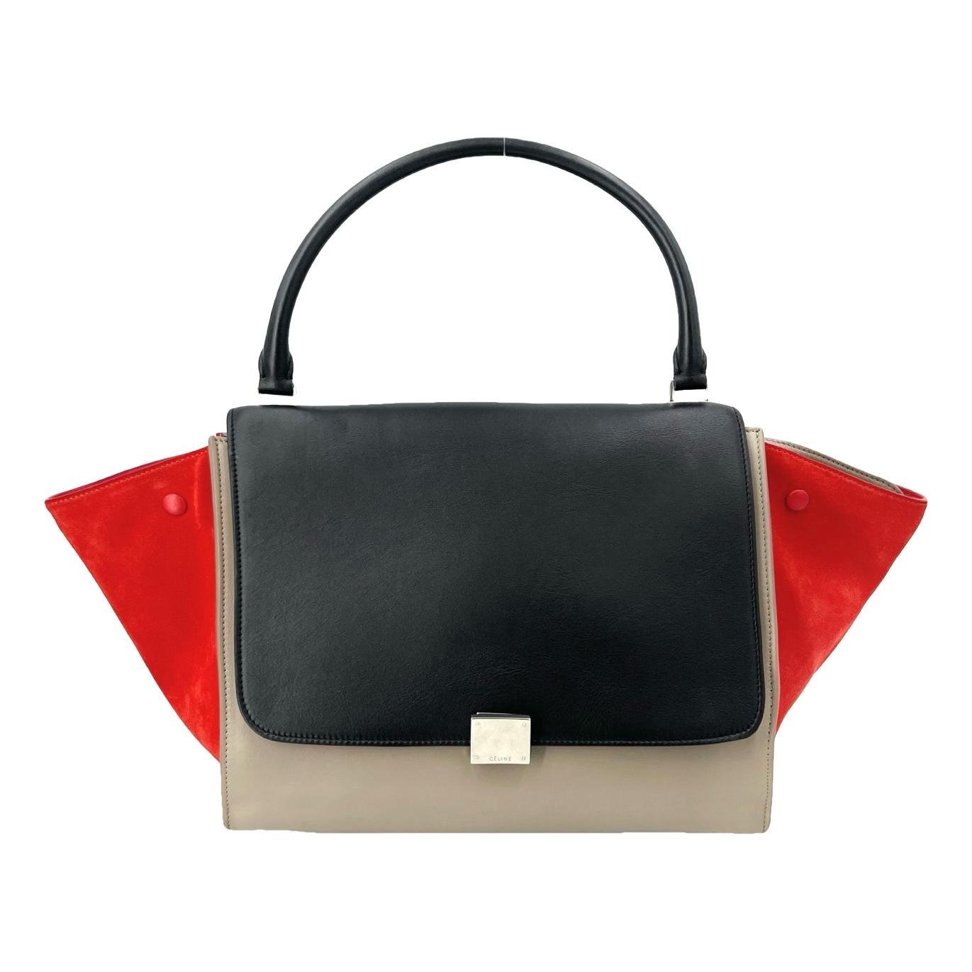 Trapèze leather handbag