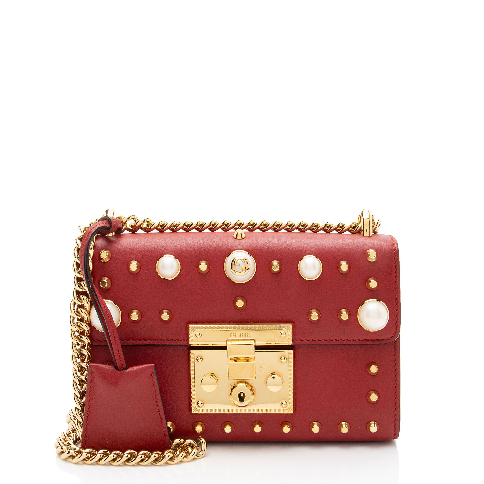 Padlock leather handbag