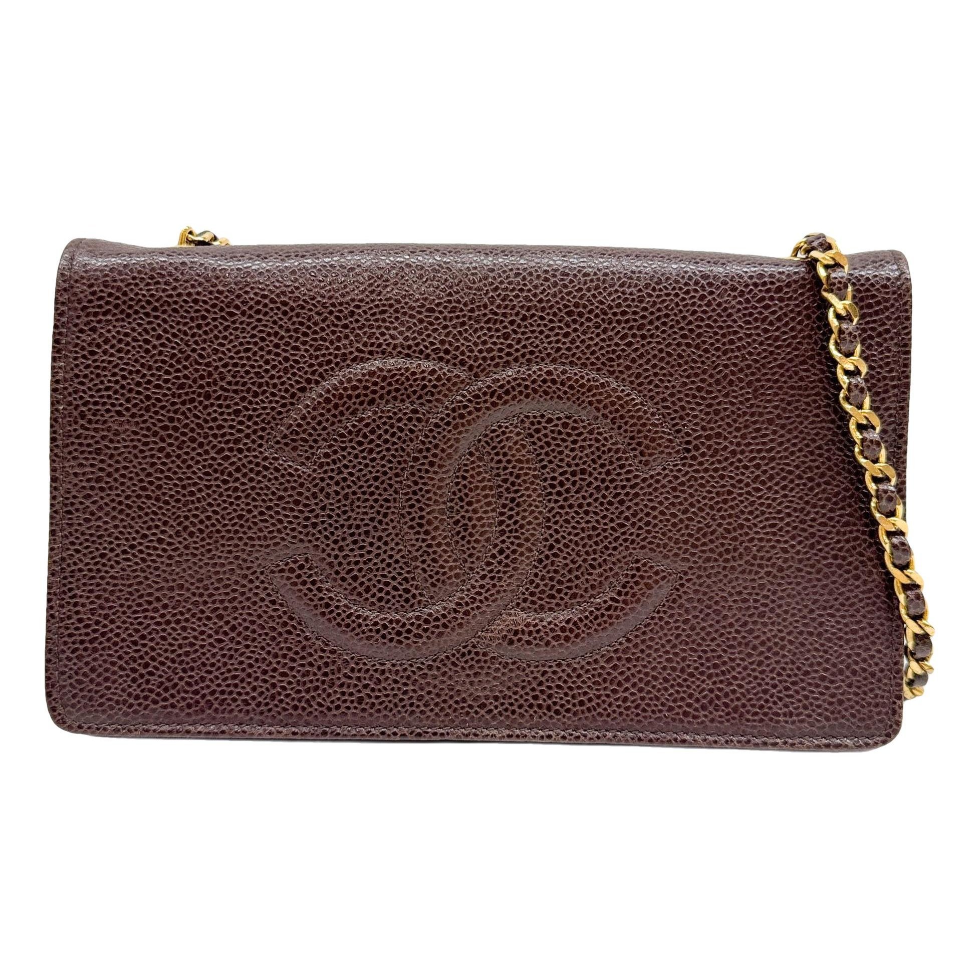 Wallet On Chain Double C leather crossbody bag