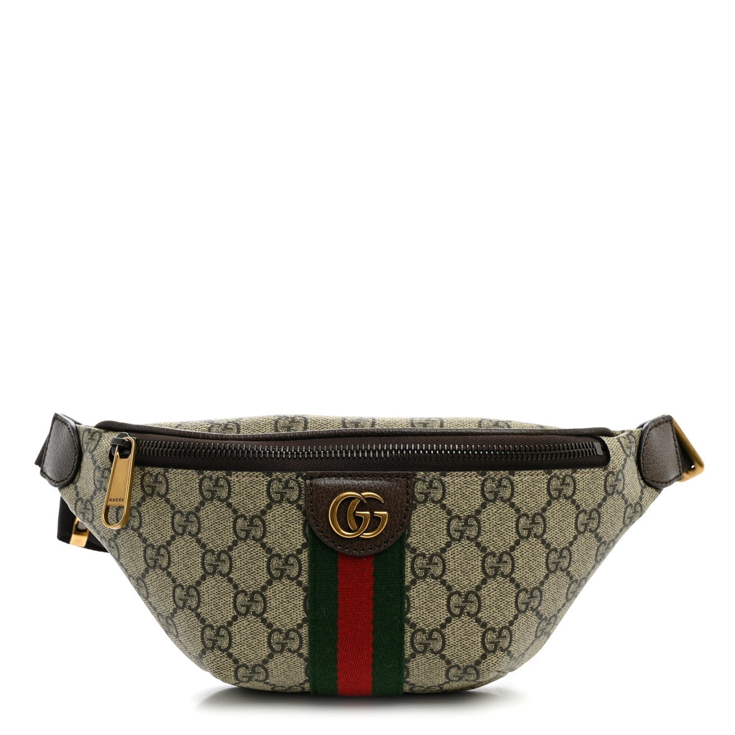 Gucci GG Supreme Monogram Web Small Ophidia Belt Bag Beige Ebony New Acero