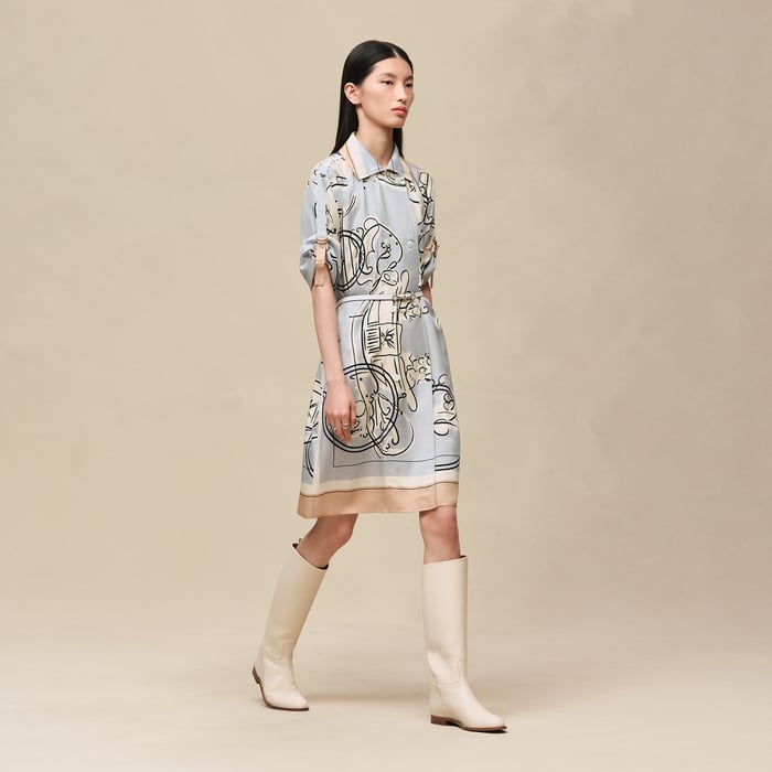 Gris Paruline "Ex-libris a Main Levee" Dress