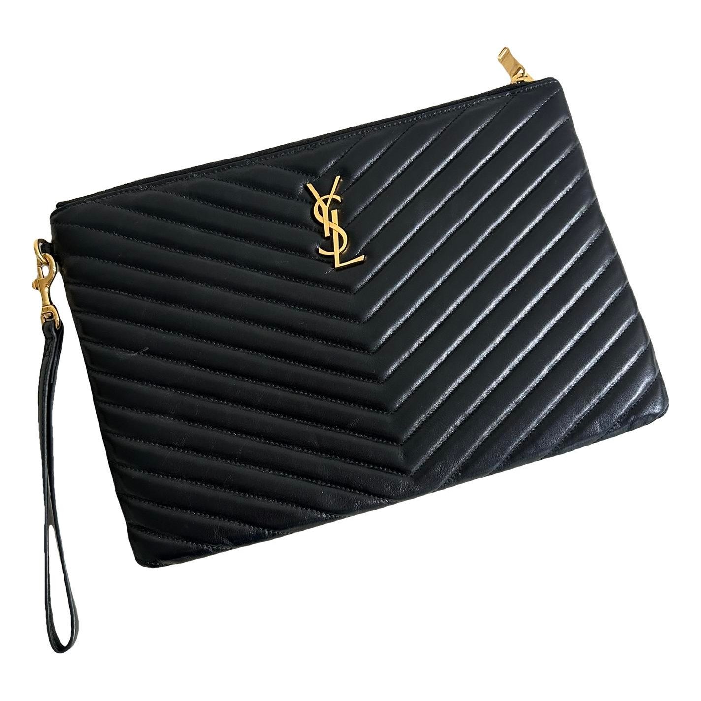 Leather clutch bag