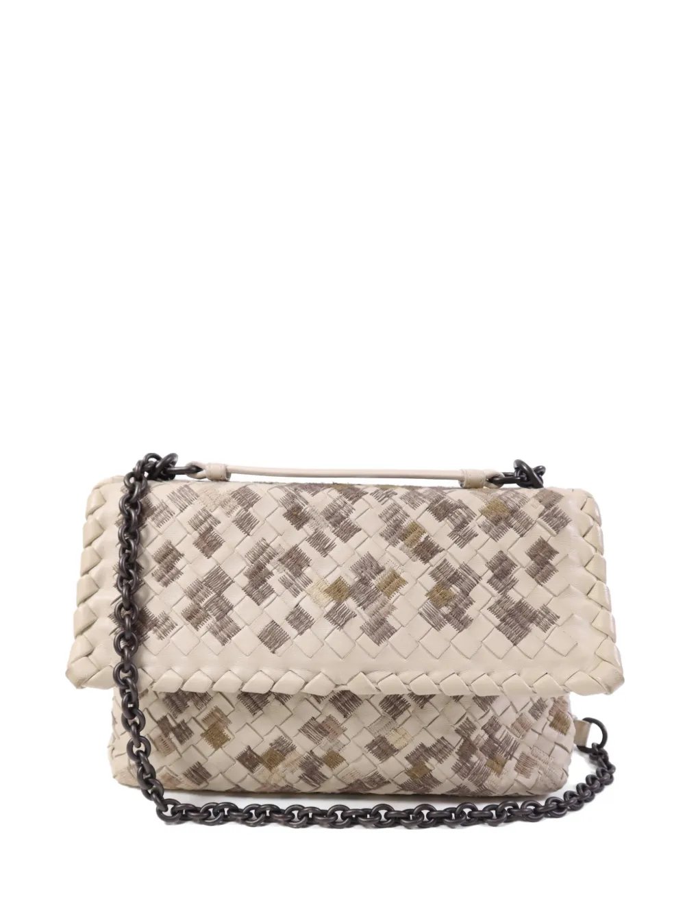 Intrecciato embroidered shoulder bag