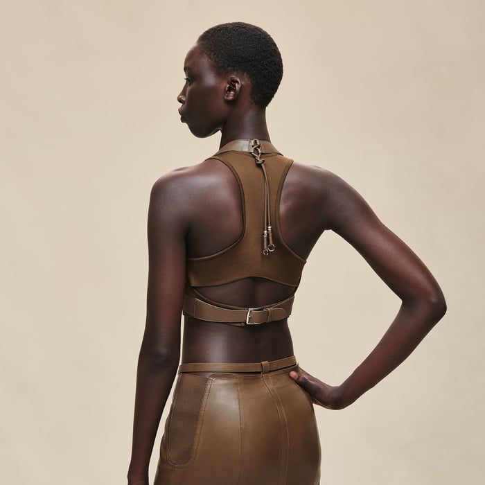 Marron Muschio Harness Bra