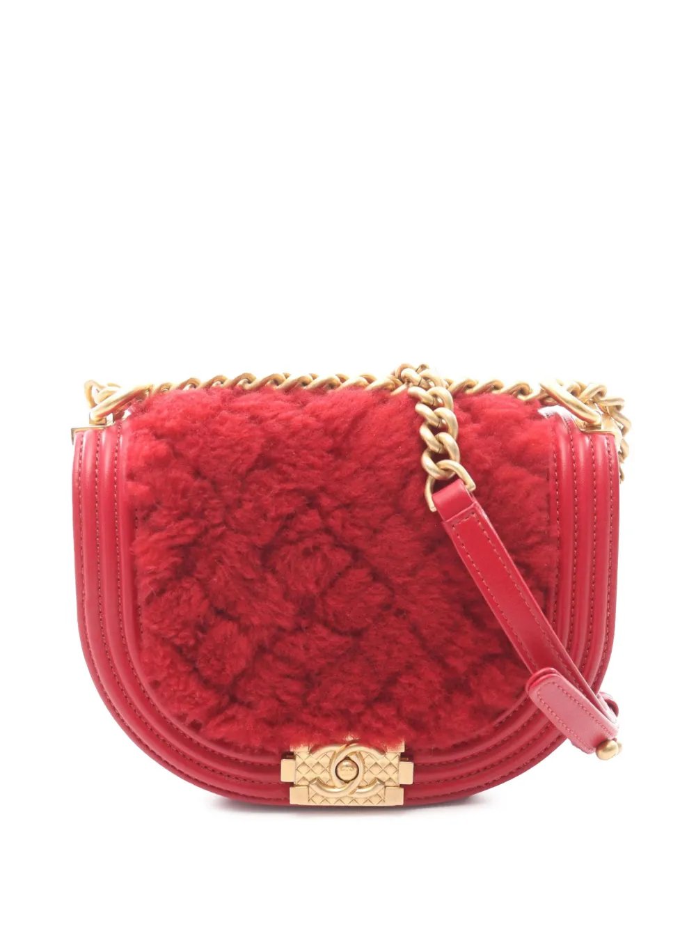 2021-2026 Small Quilted Shearling Boy Messenger Bag crossbody bag