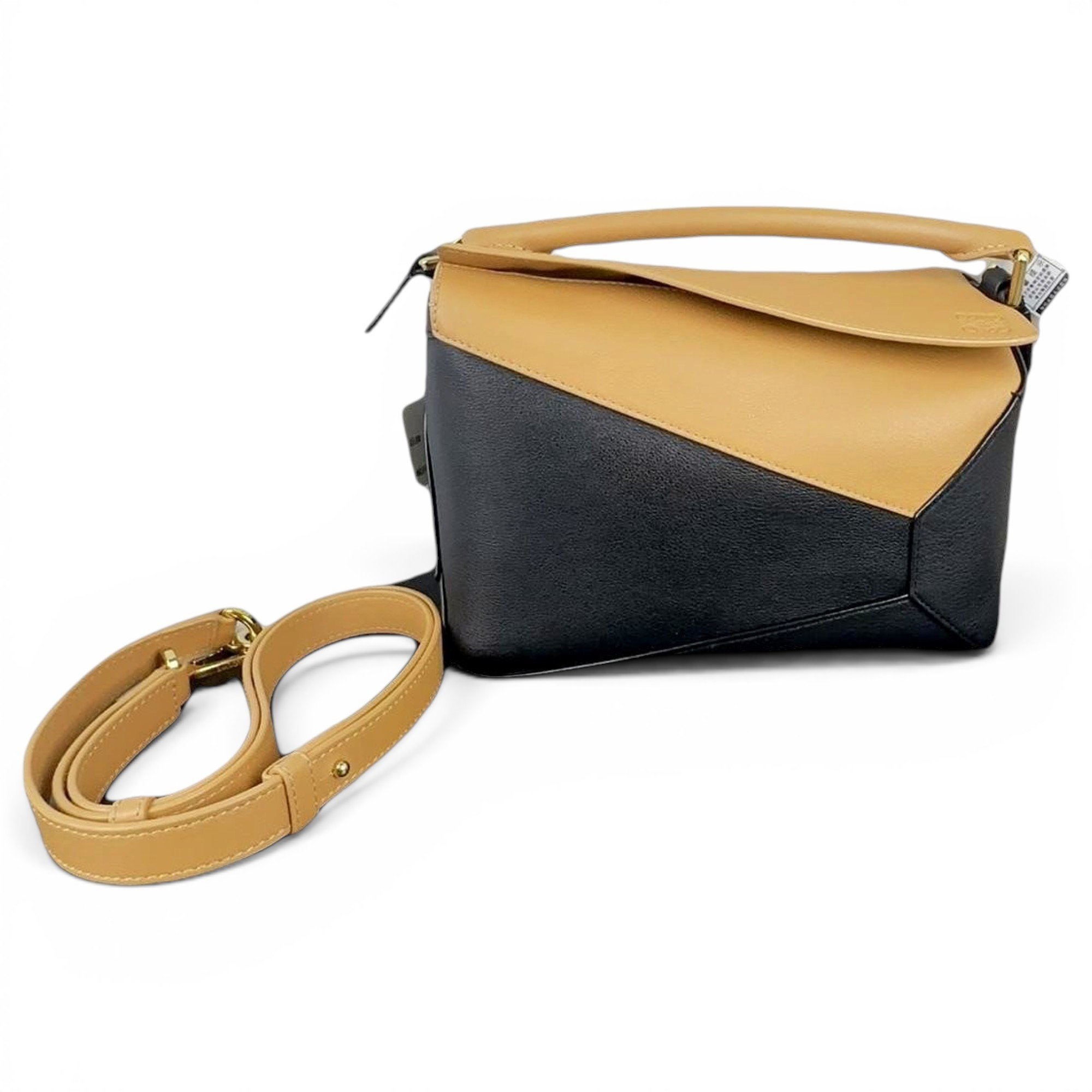 Puzzle leather handbag
