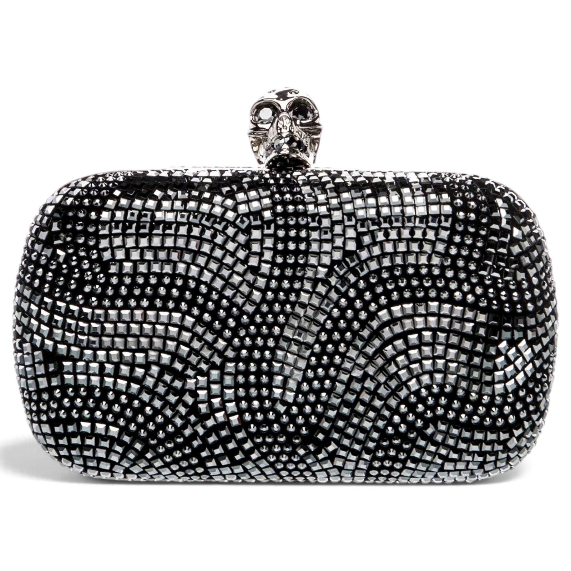 Skull leather clutch bag