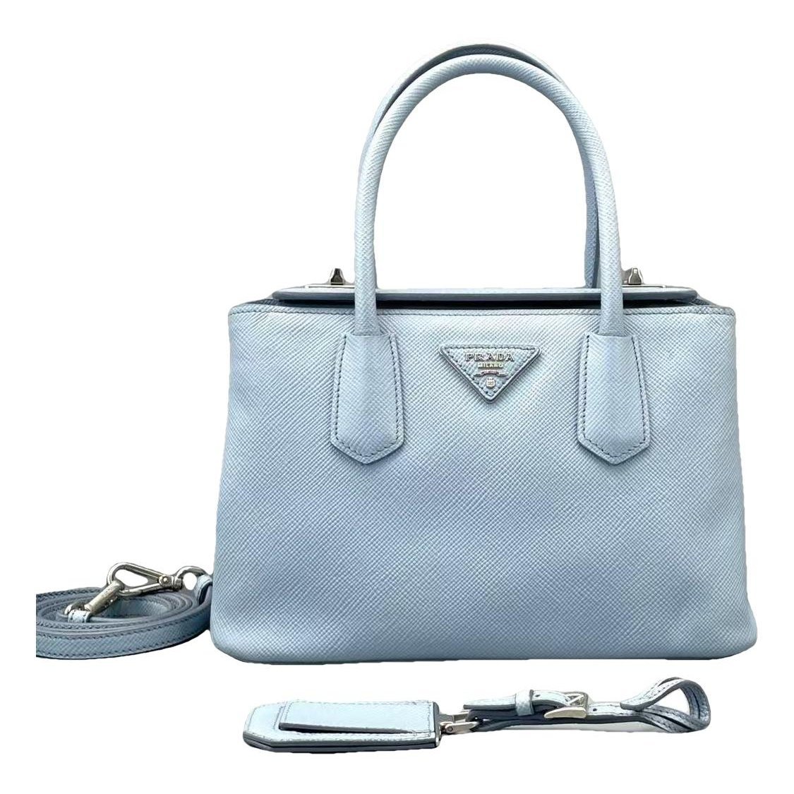Double leather handbag