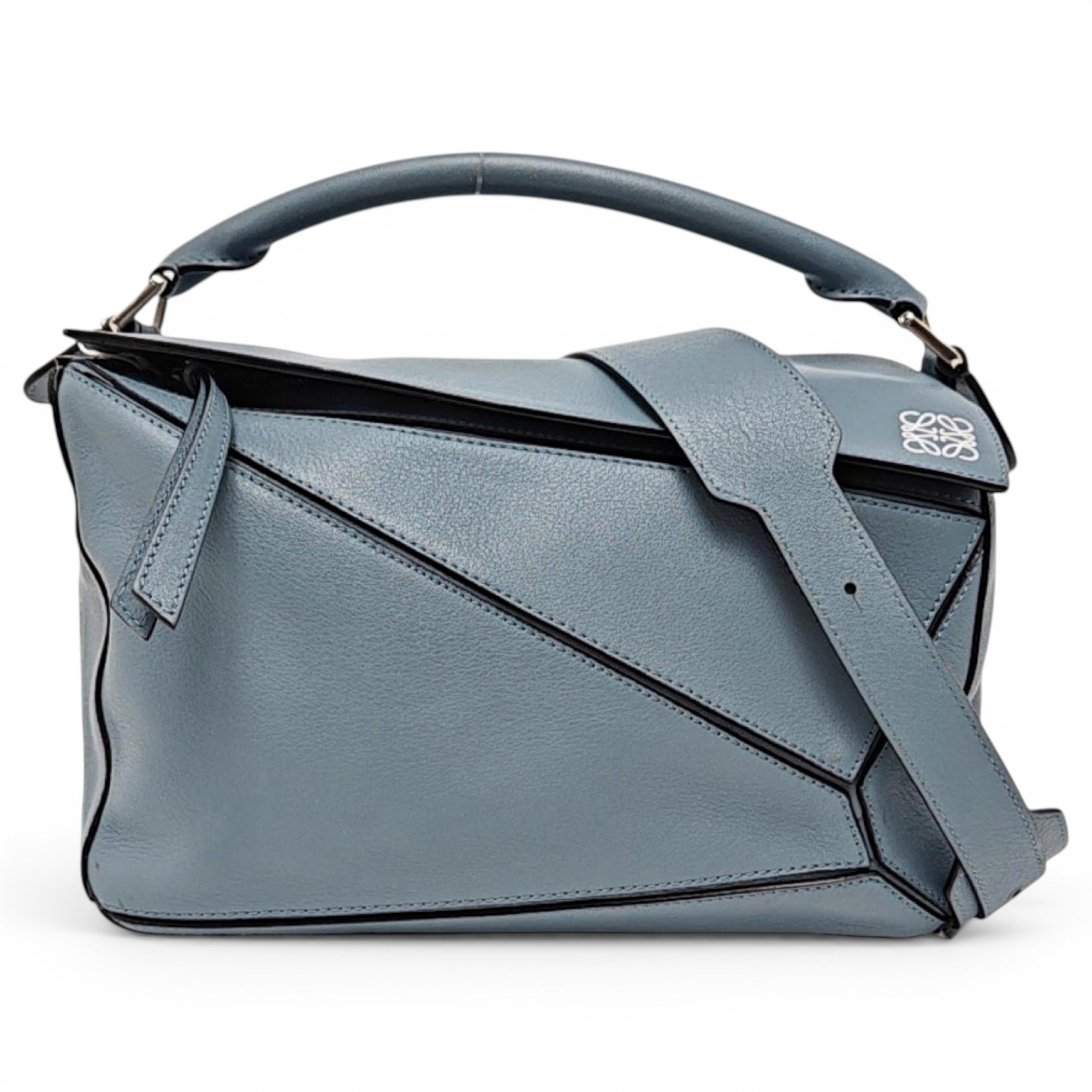 Puzzle leather handbag