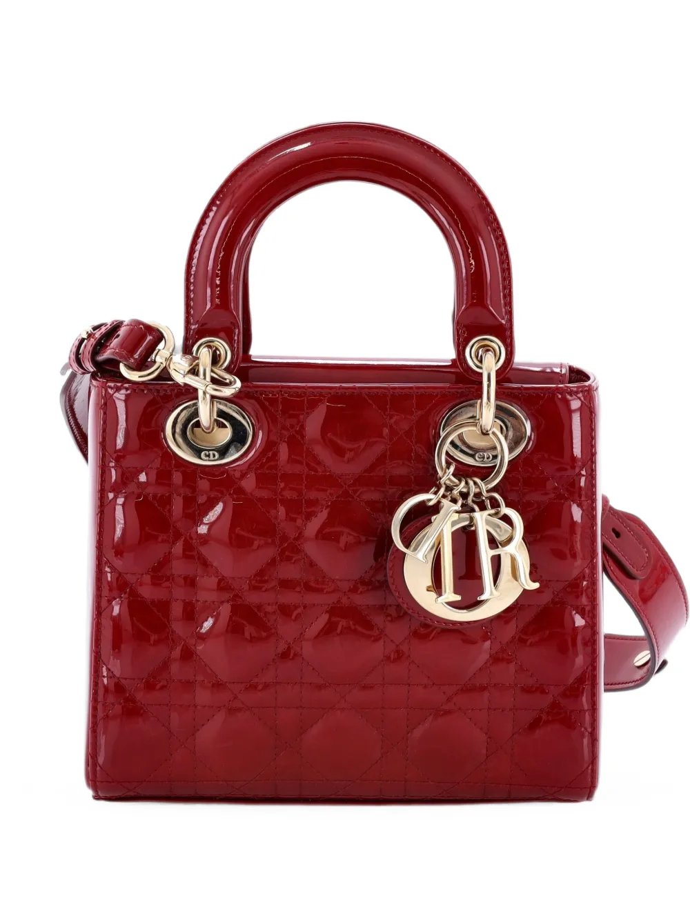 Lady Dior Bag Cannage Quilt Patent Small satchel