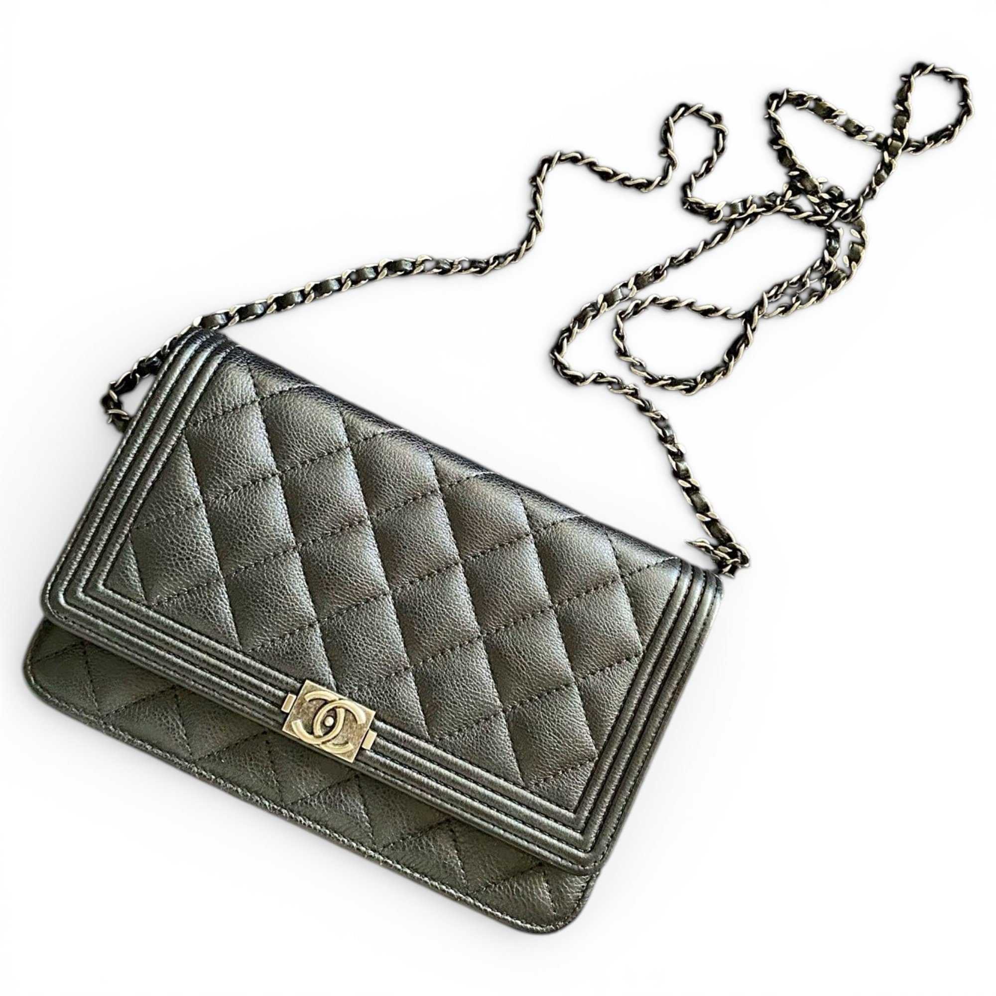 Wallet On Chain Boy leather handbag