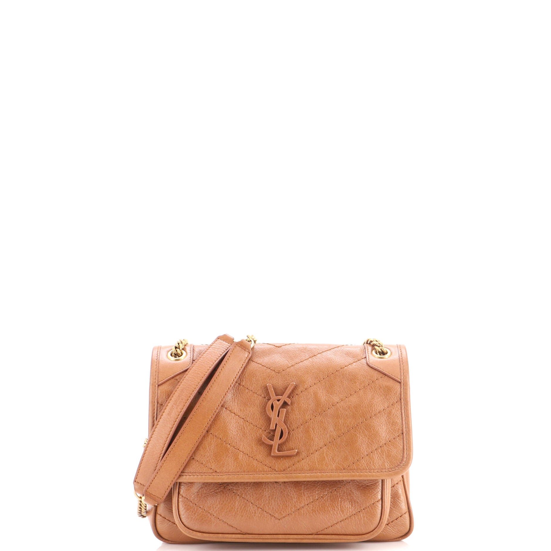 Niki Chain Flap Bag Matelasse Chevron Leather Baby