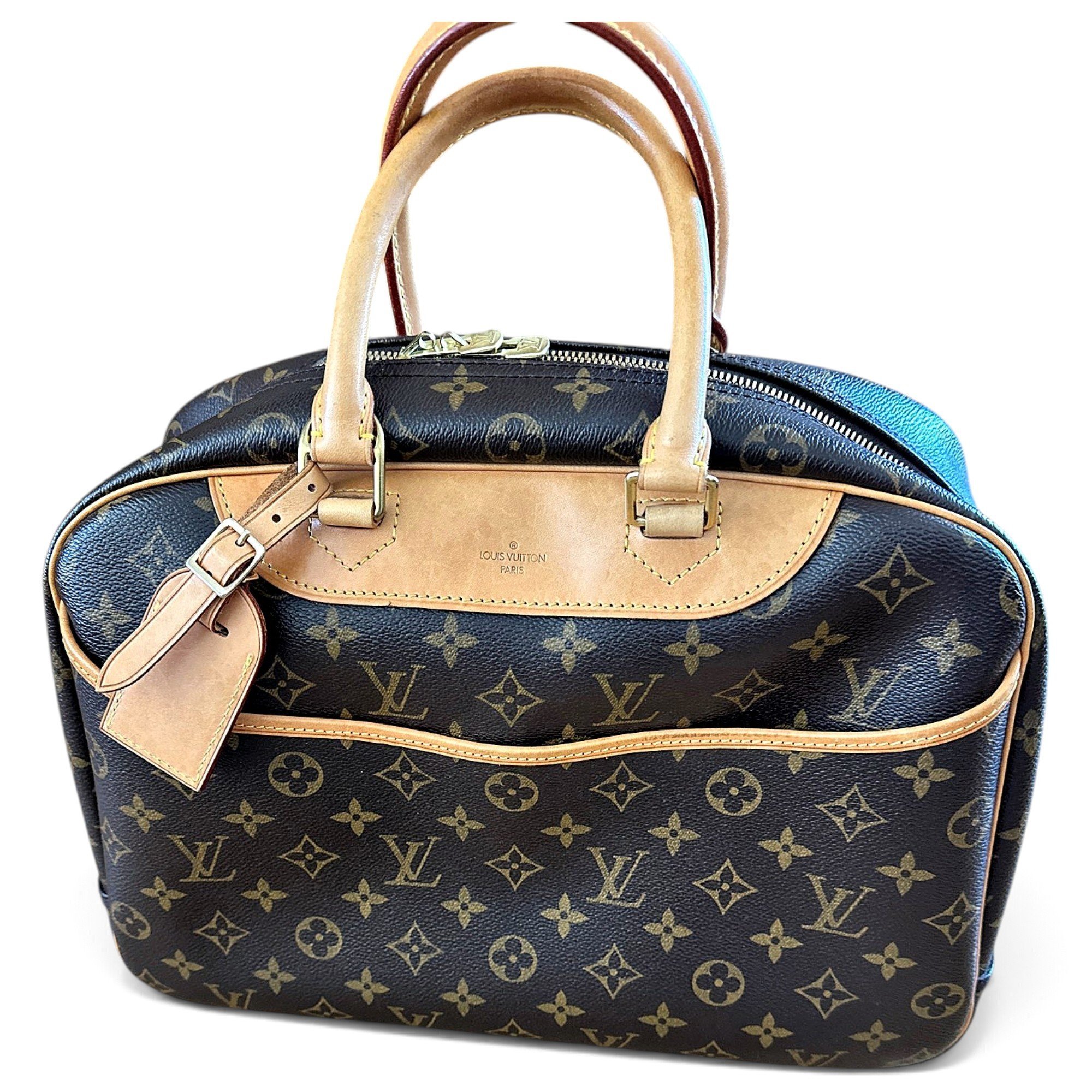 Louis Vuitton Deauville leather bowling bag