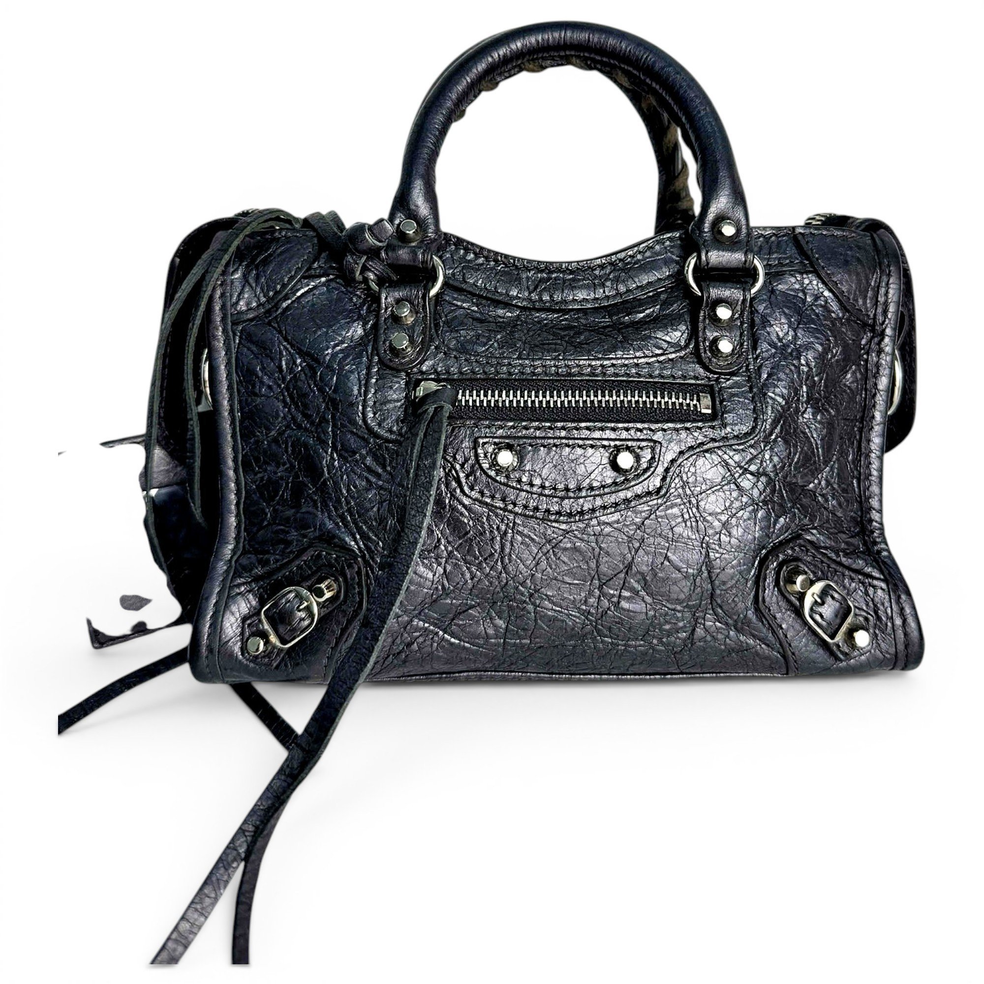 City leather handbag