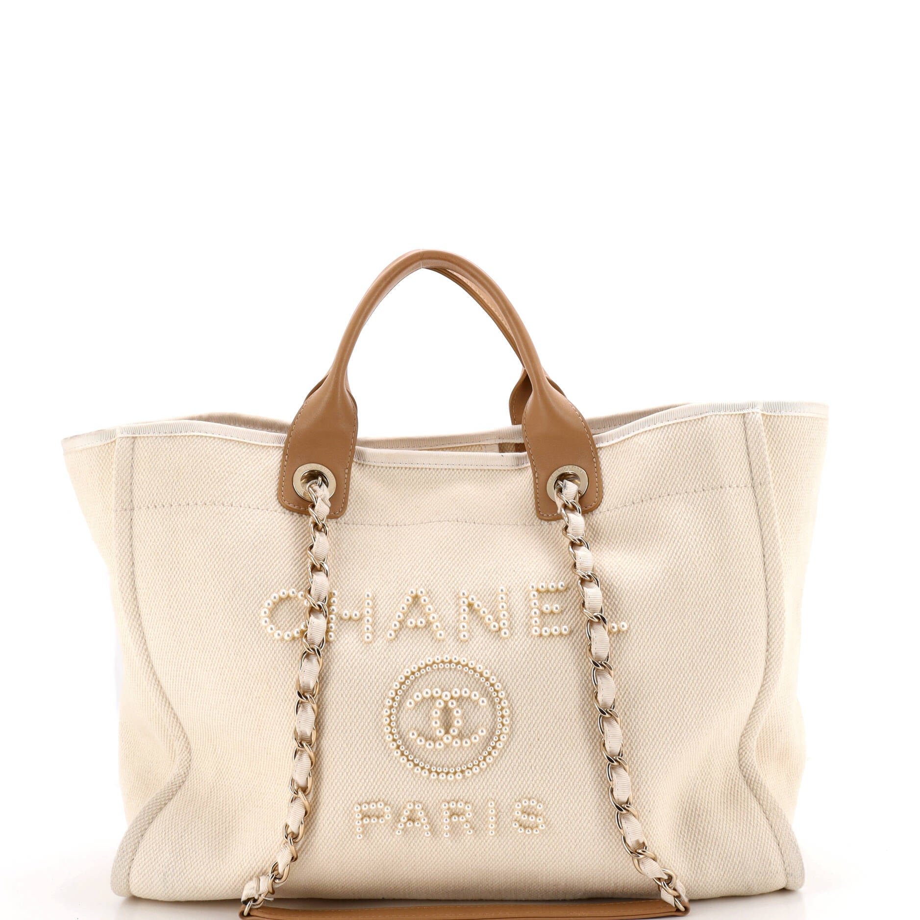 Deauville Tote Pearl Embellished Canvas Medium