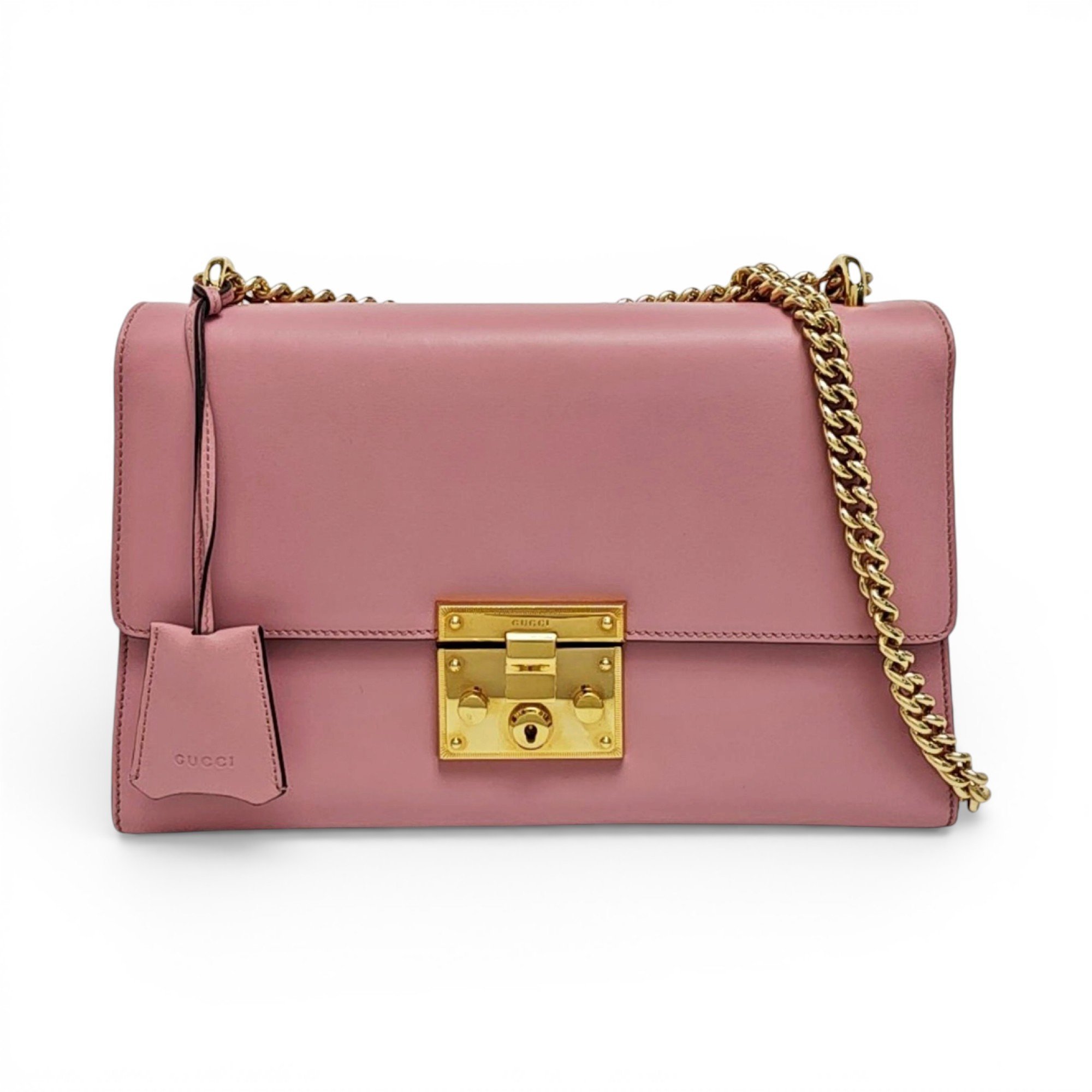 Padlock leather handbag