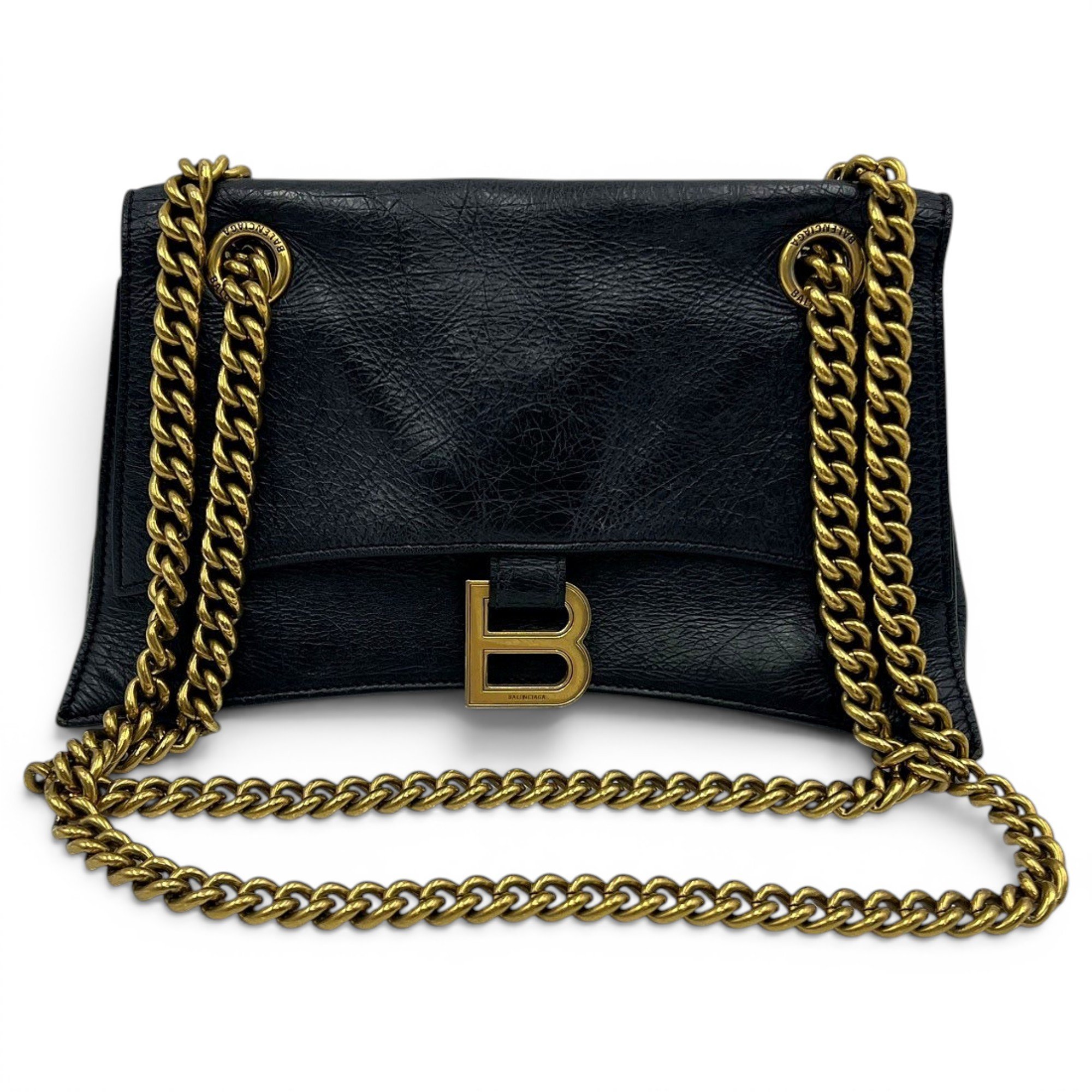 Crush leather handbag
