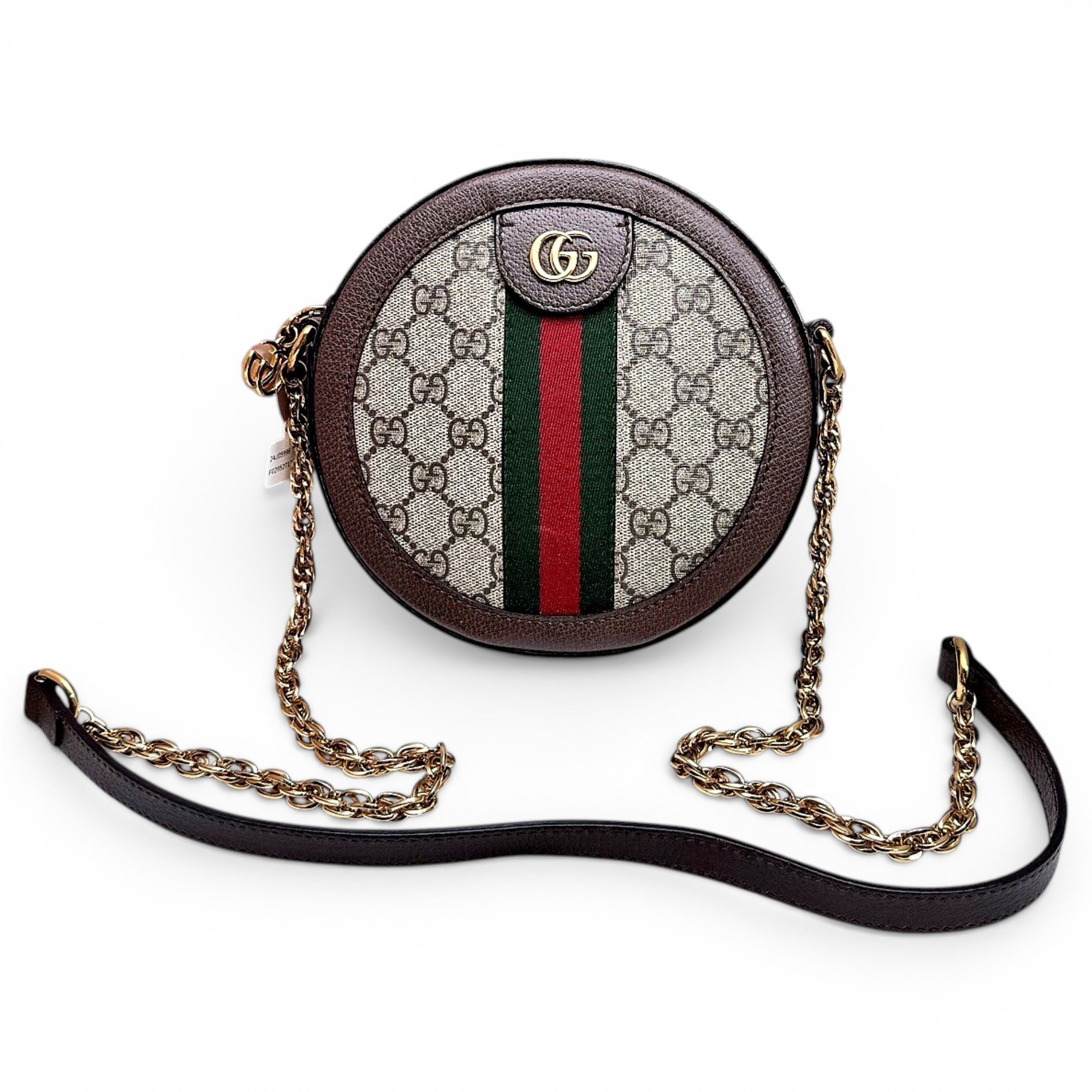 Ophidia Round leather crossbody bag