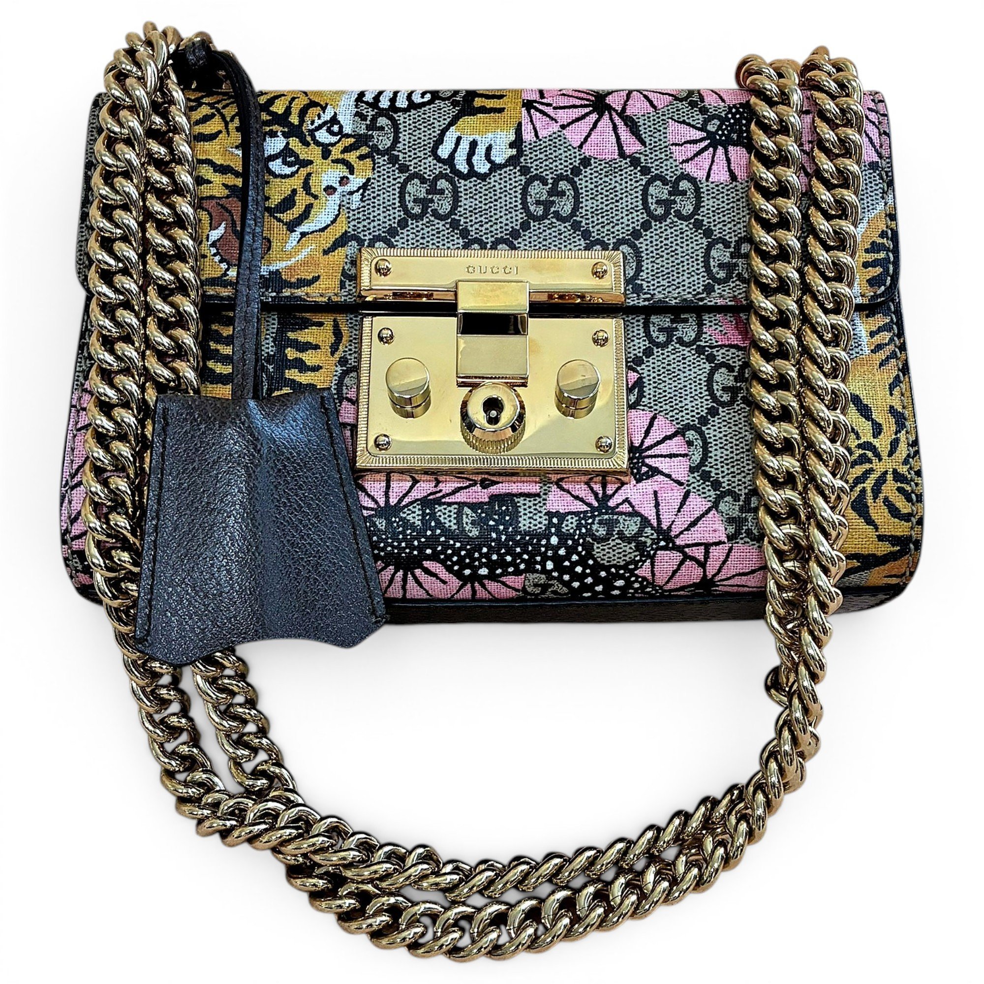 Padlock leather handbag