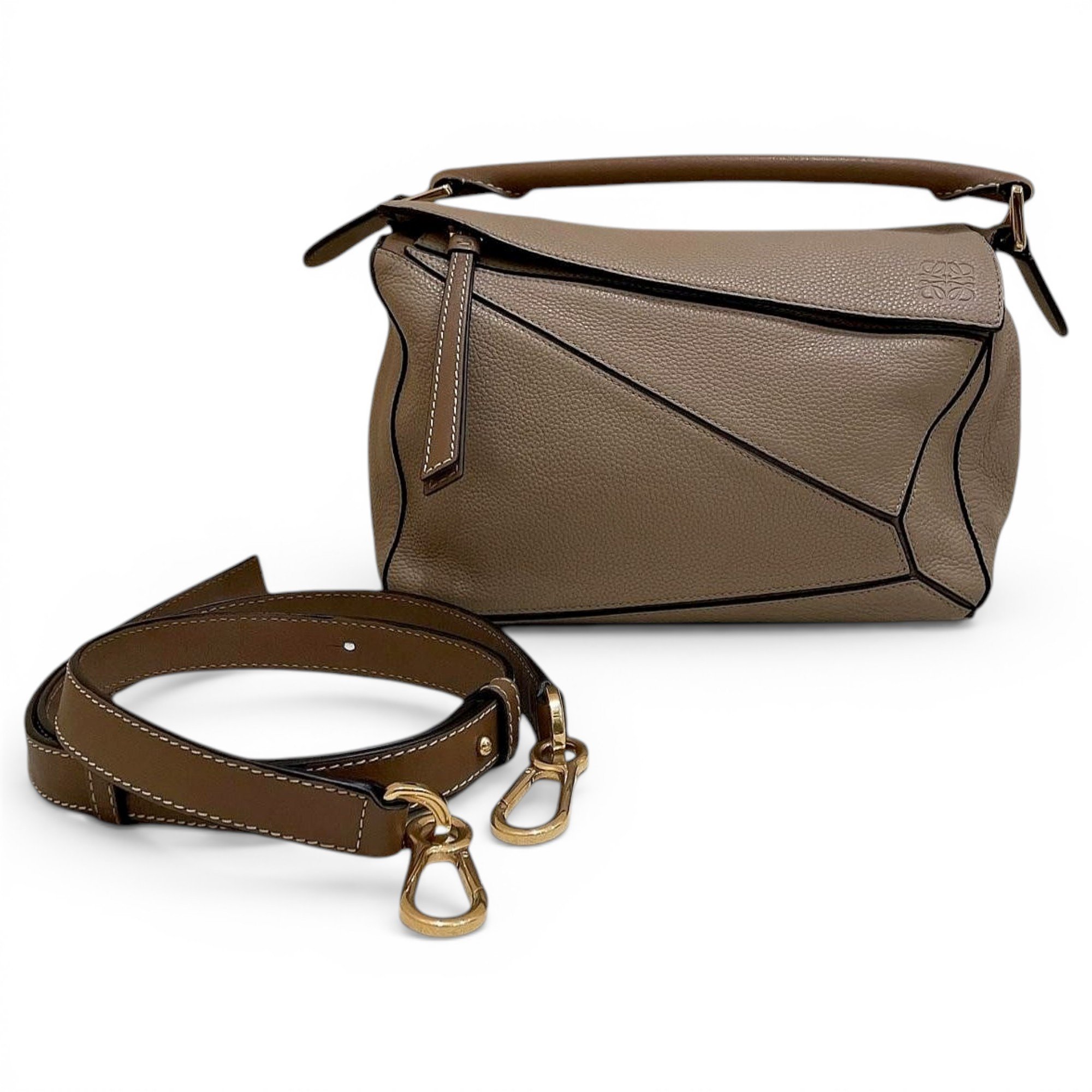 Puzzle leather handbag
