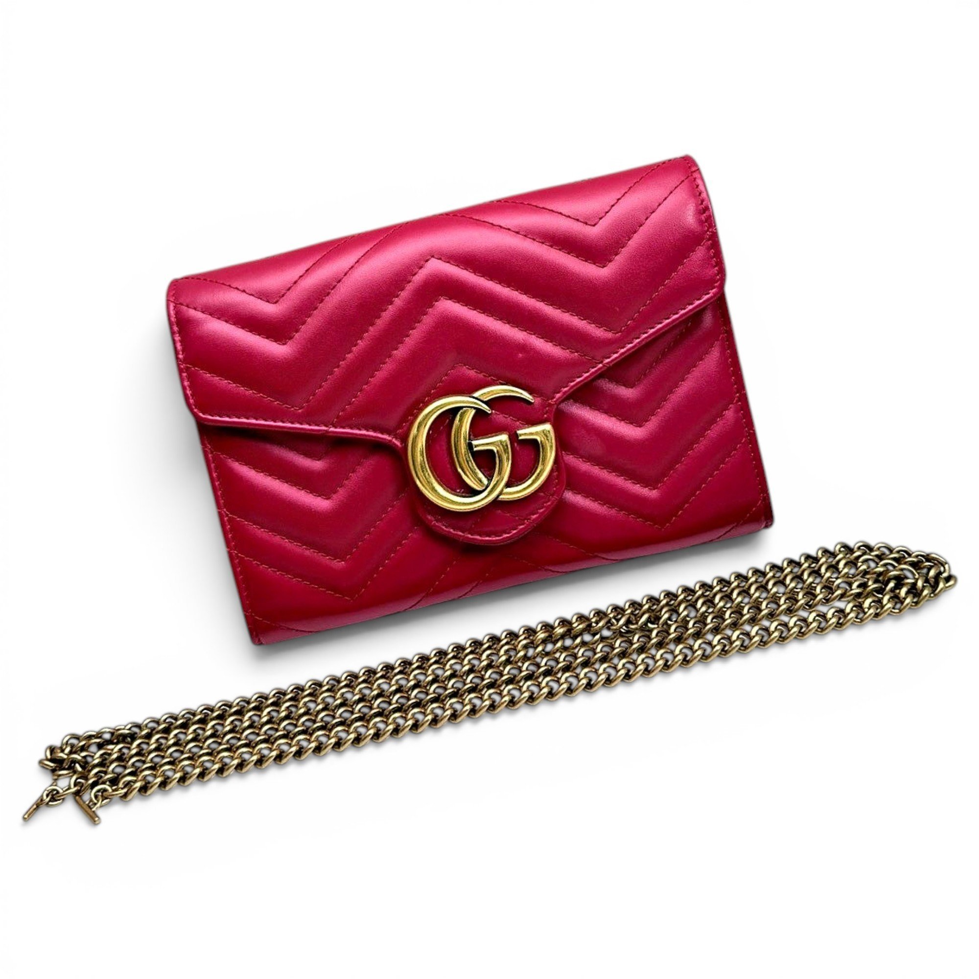 Pearly GG Marmont Chain Wallet leather handbag