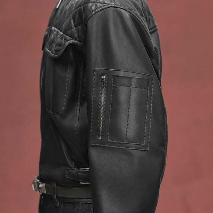 Gris Ardoise Short Bomber Jacket