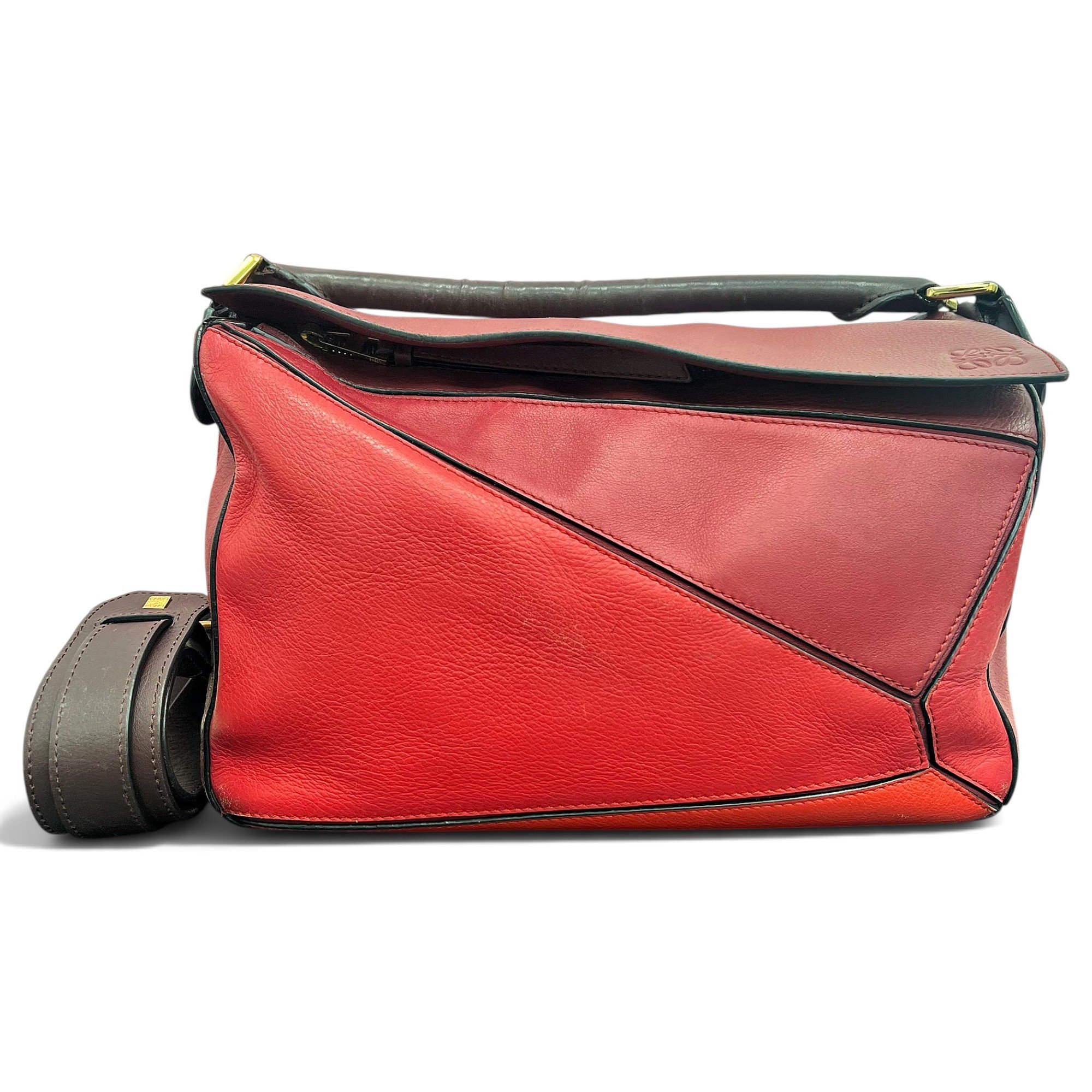 Puzzle leather handbag