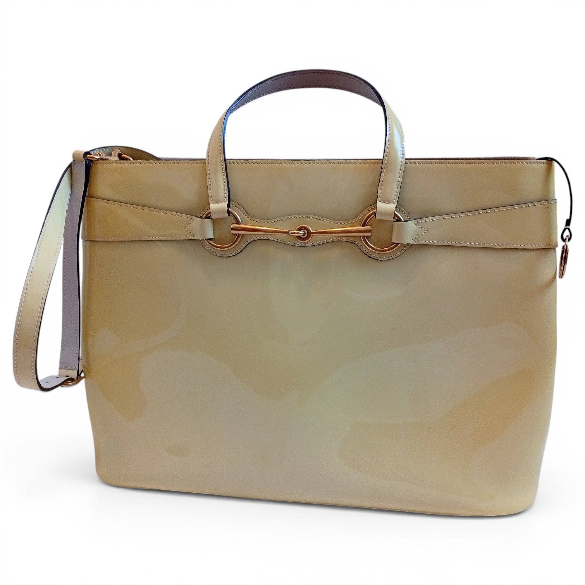 Bright Bit patent leather handbag